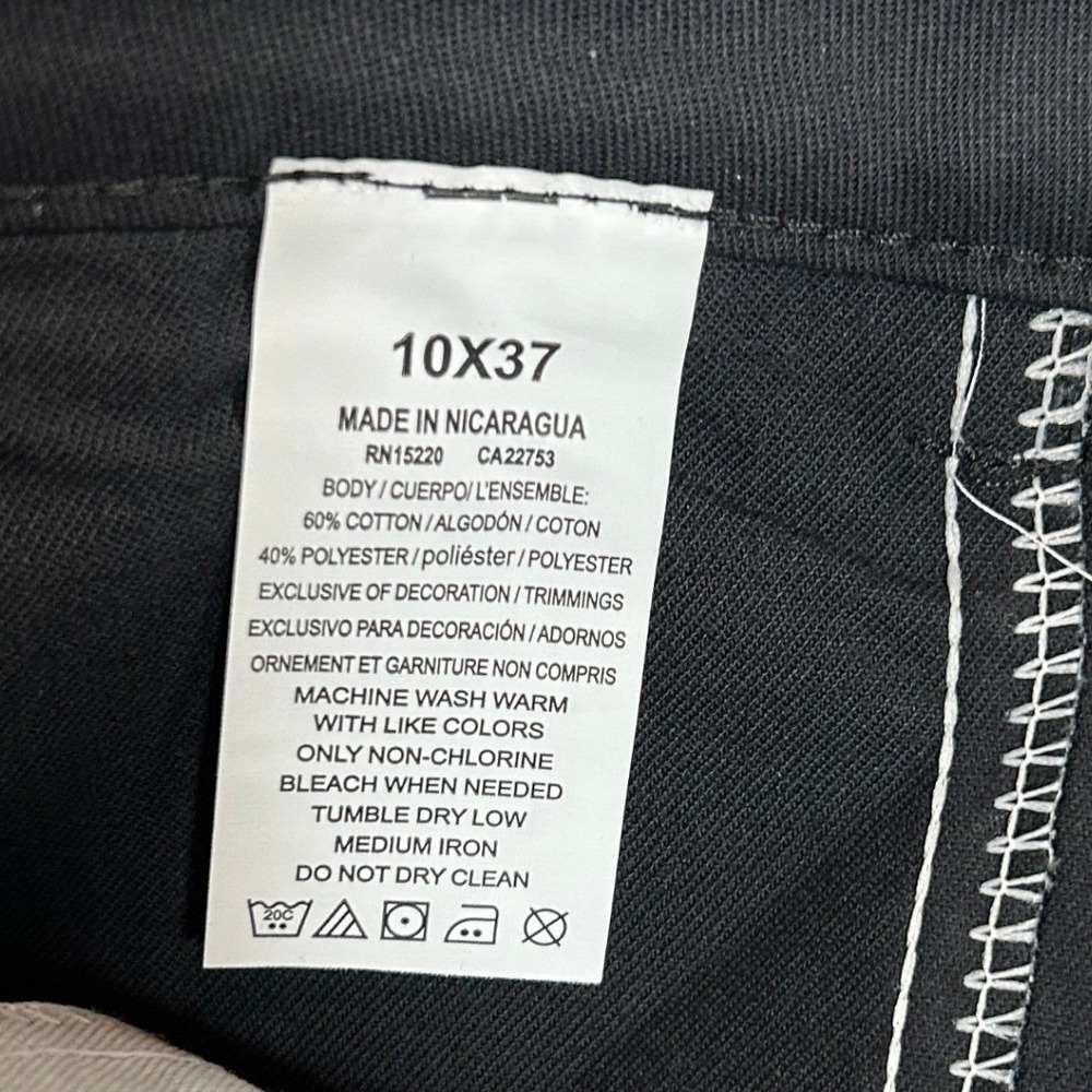 Dickies Women Black Cargo Work Pants Wide Leg Raw Hem Utility Streetwear 10x37 - Picture 4 of 11